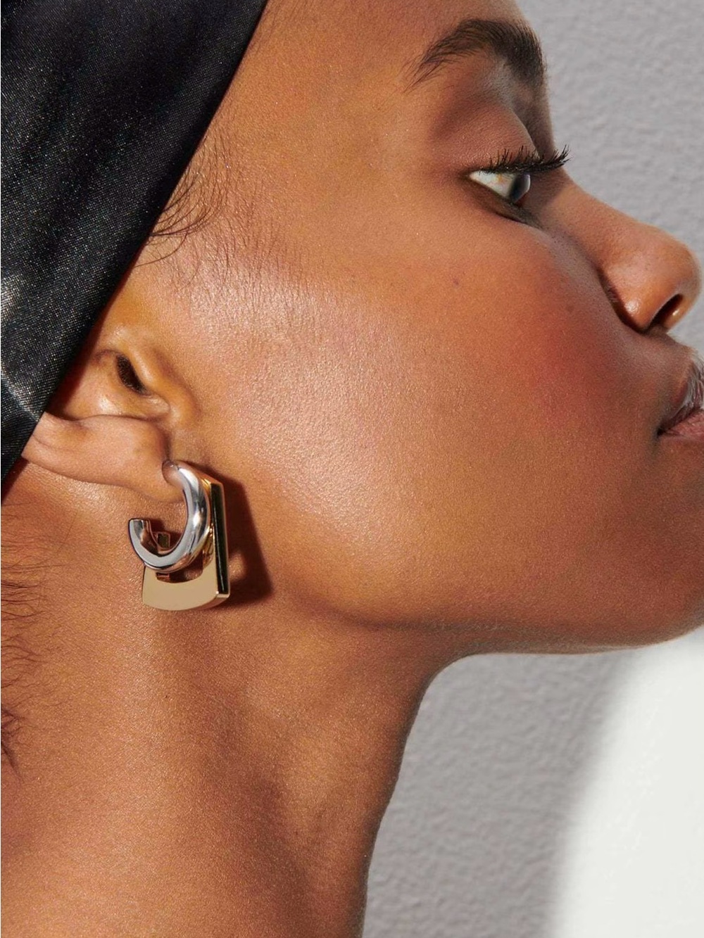 Tina Mini Earrings Two-Tone Mixed Metals Gold Silver Stud Demarson STYLE AU22
